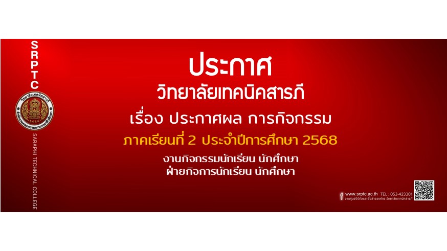 ประกาศผลกิจกรรม ภาคเรียนที่ 1 ประจำปีการศึกษา 2568
